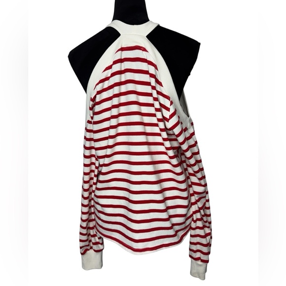 💎 Zara Striped Long Sleeve Cold Shoulder Top - Picture 3 of 11